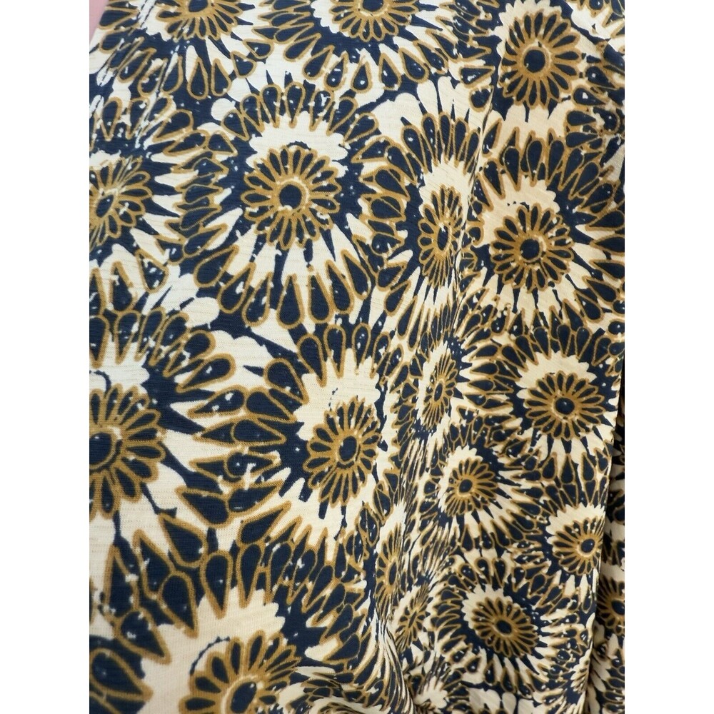 LuLaRoe Open Front Kimono Cardigan Womens S Sunflower Print Navy Yellow Boho - Picture 5 of 12